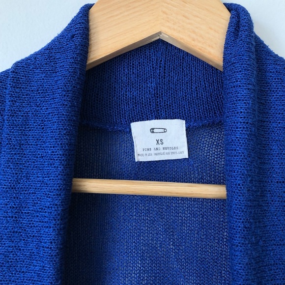 Pins & Needles blue lightweight loose knit open front cardigan - size XS - Picture 5 of 10
